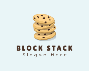 Chocolate Chip Cookie Stack logo design