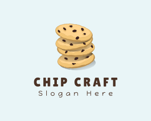 Chocolate Chip Cookie Stack logo design