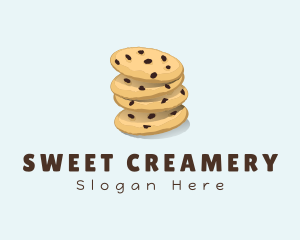 Chocolate Chip Cookie Stack logo design