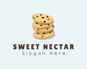 Chocolate Chip Cookie Stack logo design