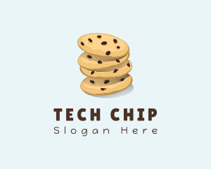 Chocolate Chip Cookie Stack logo design