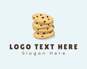 Cookie - Chocolate Chip Cookie Stack logo design
