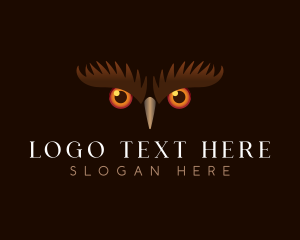 Nocturnal Animal - Avian Owl Eyes logo design