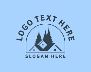 Construction - Cabin Home Roofing logo design