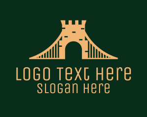 Builder - Golden Brick Bridge logo design