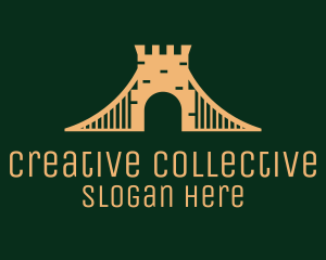 Golden Brick Bridge logo design