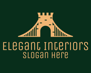 Golden Brick Bridge logo design