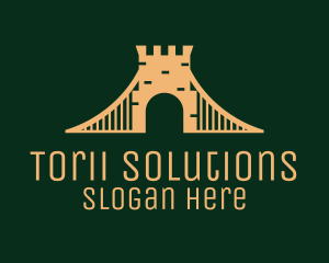 Golden Brick Bridge logo design