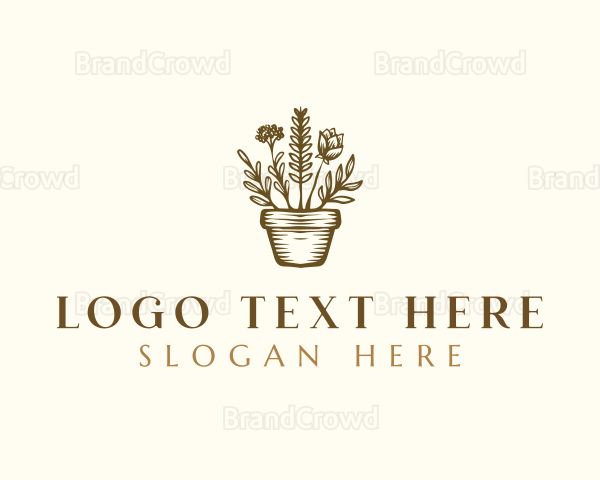 Garden Pot Planting Logo