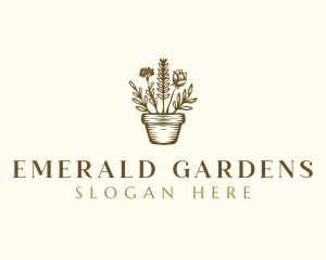 Garden Pot Planting logo design