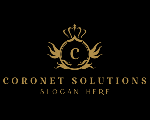 Coronet - Imperial Queen Crown Letter logo design