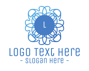 Instagram - Blue Gradient Stroke Flower logo design