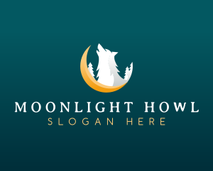 Moon Wolf Howl logo design