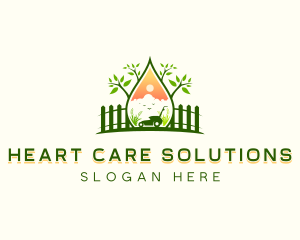 Lawn Mower Garden Landscaping logo design