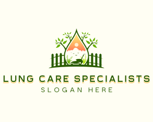 Lawn Mower Garden Landscaping logo design