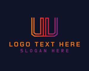 Web Developer - IT Cyberspace Letter W logo design