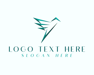 Origami - Avian Bird Hummingbird logo design