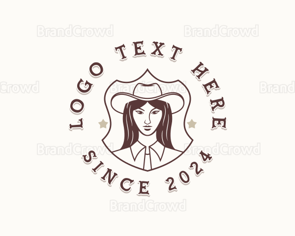 Cowgirl Woman Equestrian Logo