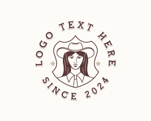 Western - Cowgirl Woman Equestrian logo design