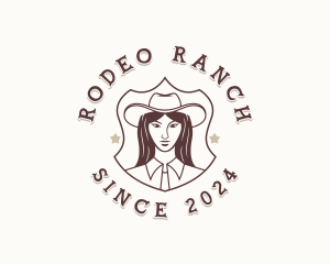 Cowgirl Woman Equestrian logo design