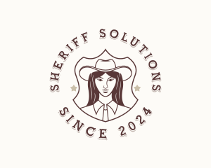 Cowgirl Woman Equestrian logo design