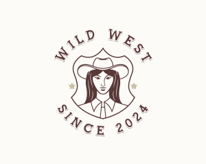 Cowgirl Woman Equestrian logo design