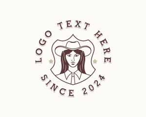 Cowgirl Woman Equestrian Logo