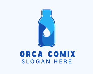 H2o - Purified Water Bottle logo design