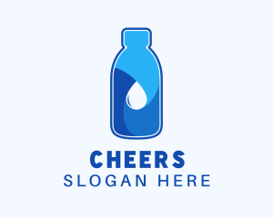 Wash - Purified Water Bottle logo design