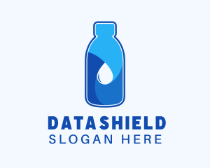 Wash - Purified Water Bottle logo design