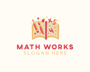 Math - Educational Book Kindergarten logo design
