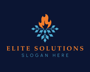 Repair Service - Flame Snow Weather logo design