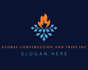 Refrigeration - Flame Snow Weather logo design