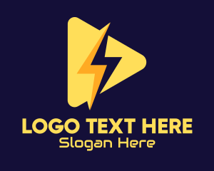 Yellow - Thunder Streaming App logo design