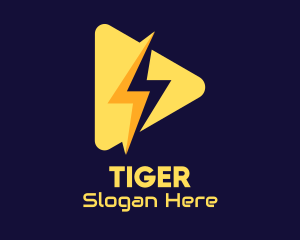 Media Player - Thunder Streaming App logo design