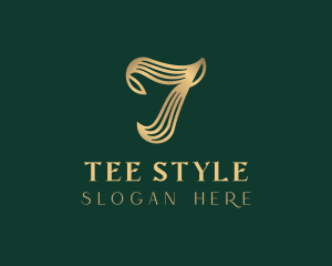 Gold Styling Letter T logo design