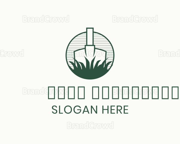 Minimalist Shovel Grass Logo