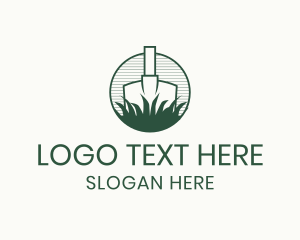 Green Thumb - Minimalist Shovel Grass logo design