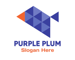 Purple - Triangle Purple Bird logo design