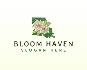 Louisiana Magnolia Flower logo design