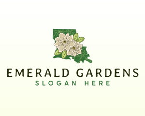 Louisiana Magnolia Flower logo design