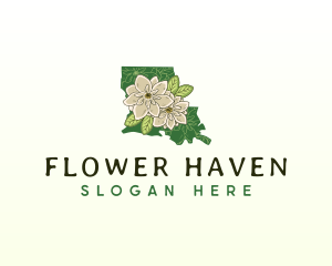 Louisiana Magnolia Flower logo design