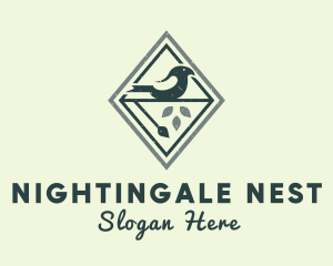 Nightingale - Natural Bird Forest logo design