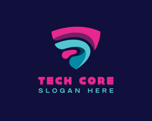 Tech Cybersecurity Software logo design