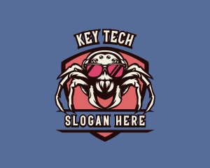 Gaming Spider Shield logo design