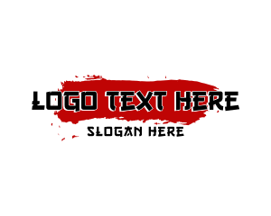 Martial Arts - Asian Brush Wordmark logo design