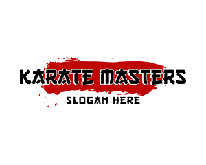 Karate - Asian Brush Wordmark logo design