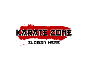 Karate - Asian Brush Wordmark logo design