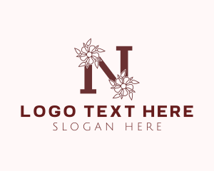 Artisinal - Floral Letter N logo design