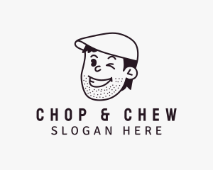 Cheeky - Winking Smiling Man logo design